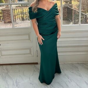 Azazie Ludlow Emerald Green Dress